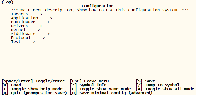 Menuconfig 运行界面