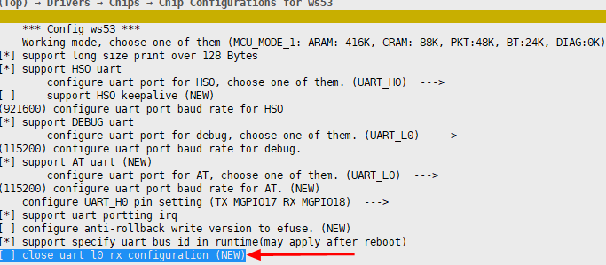 UART-L0 RX 管脚复用配置示例