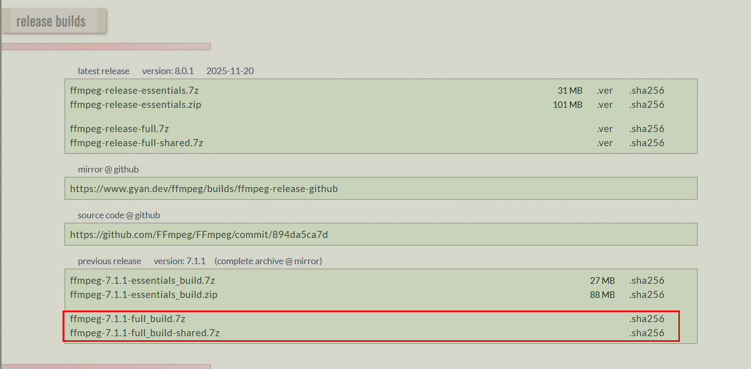 ffmpeg下载