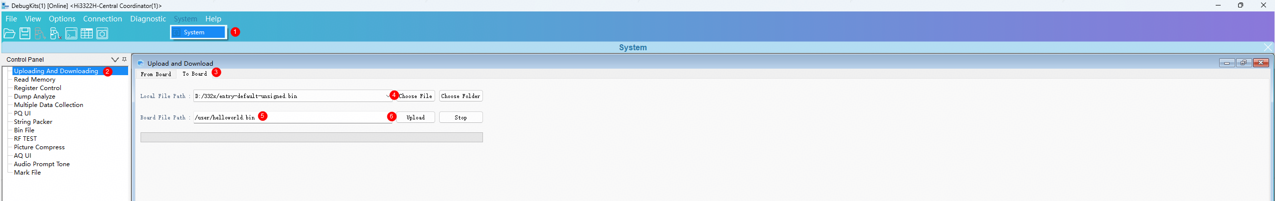 使用DebugKits推送应用包，从system页面推送到开发板指定路径并改名，方便后续使用（此路径应用安装时需要使用）