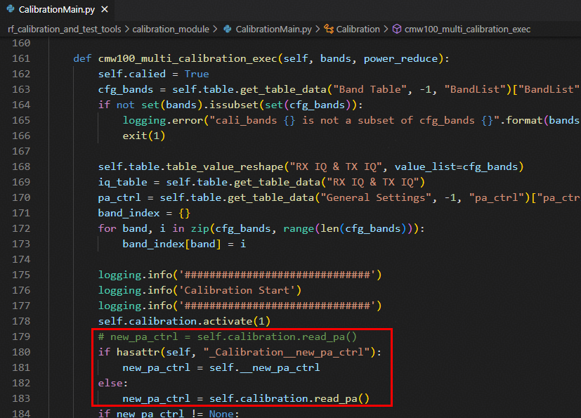 在“calibration\_module/CalibrationMain.py”文件中修改以下代码