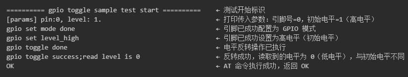 GPIO 电平反转（AT+GPIOTOGGLE）