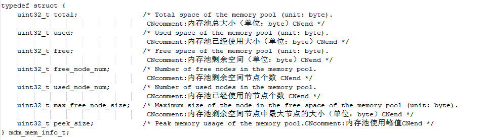 **图 1** 内存统计使用示例